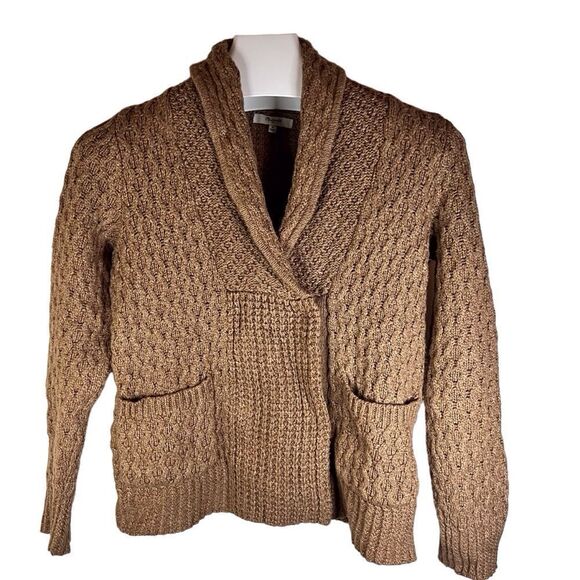 Madewell Womens Cable Knit‎ Casual Career Cardigan Brown Size Small Office - Picture 1 of 8
